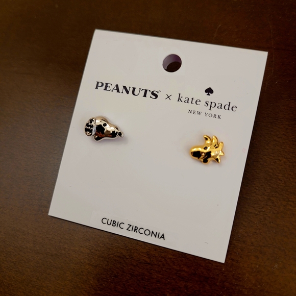 kate spade Jewelry - kate spade Silver Snoopy & Gold Woodstock Stud Earrings